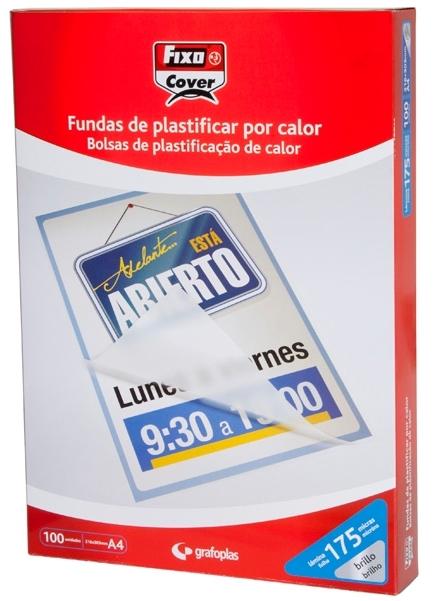 FUNDA PLASTIFICAR A4 BRILLO 216x303MM 80MY (CJ.100) FIXO