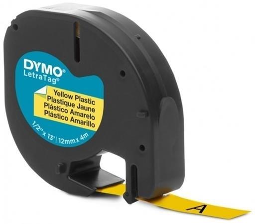 CINTA ROTULAR LETRATAG PLASTICO 12MMX4M NG/AM DYMO