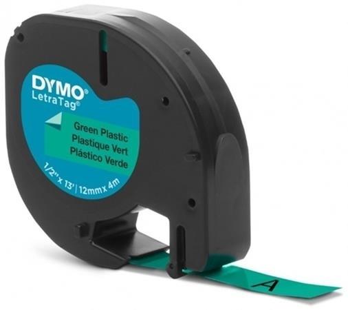 CINTA ROTULAR LETRATAG PLASTICO 12MMX4M NG/VE DYMO