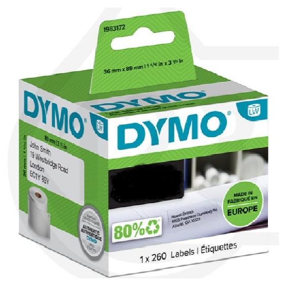 ETIQUETAS ROT. LABELWRITER 89 X 36 MM EN TRANSPARENTE DYMO