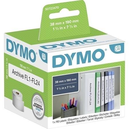 ETIQUETAS ROT. LABELWRITER 38 X 190 MM EN BLANCO PARA LOMO ARCHIVADOR DYMO
