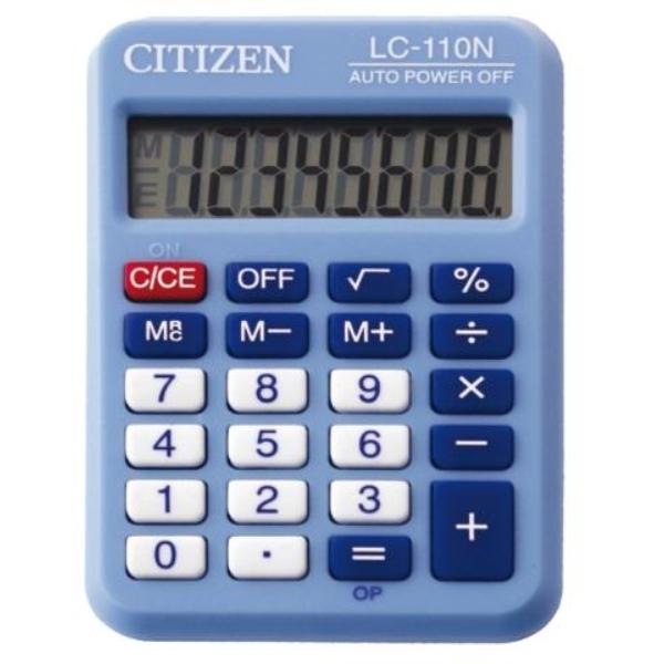 CALCULADORA BOLSILLO 8 DIG.  LC-110 CELESTE CITIZEN