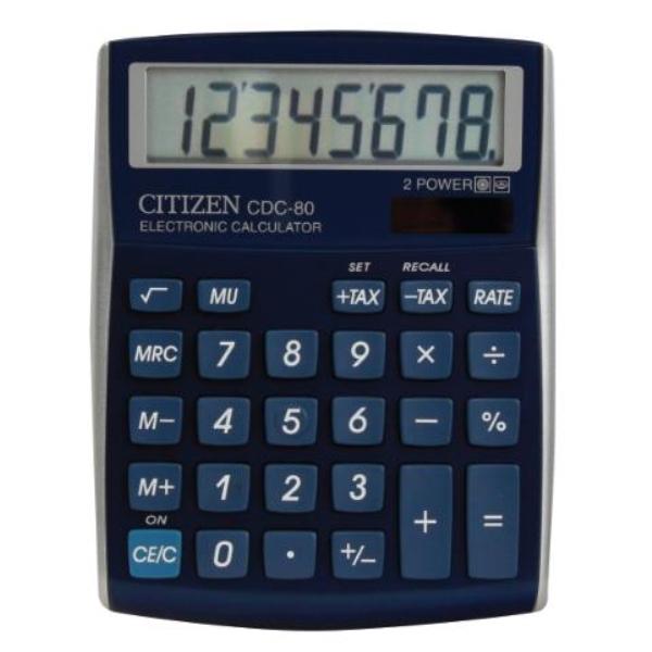 CALCULADORA SOBREMESA 8 DIG. CDC-80 AZUL METAL CITIZEN