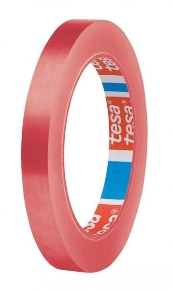 CINTA ADHESIVA PVC ROJA 66M X 12MM SELLADOR DE BOLSAS TESA