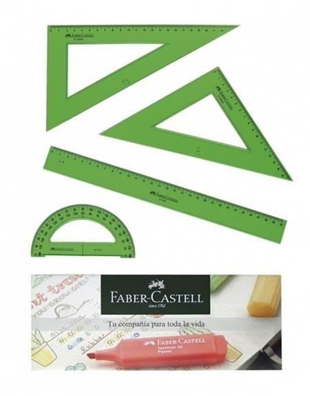 REGLAS KIT JUEGO 4 PIEZAS TECNICAS FABER CASTELL