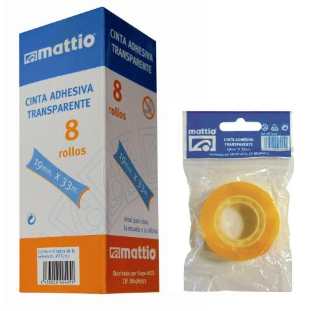 CINTA ADHESIVA TRANSPARENTE 33M X 19MM MATTIO