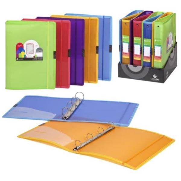 CARPETA ANILLAS PP 4 ANILLAS 25MM AZUL DUNE GOMA CARCHIDEA
