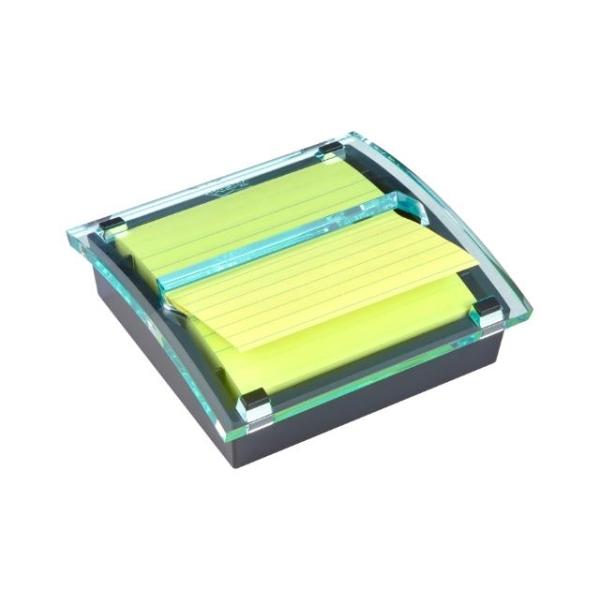 DISPENSADOR POST-IT  CRISTAL + BLOC Z-NOTES CANARY YELLOW LINEAS 101X101MM (HK100010444)