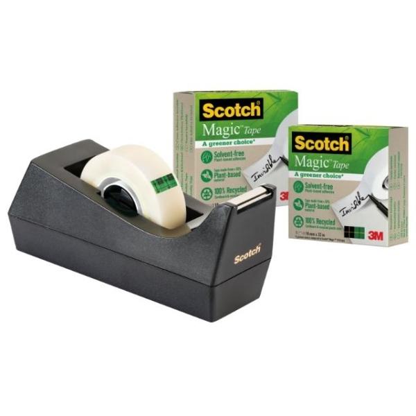 CINTA ADHESIVA MAGIC  900 3 ROLLOS 33Mx19MM MAGIC 900+DISPENSADOR C38 SCOTCH   (70005258747)