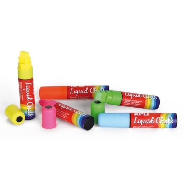 ROTULADOR TIZA LIQUIDA PTA.BISELADA 15MM BLANCO LIQUID CHALK APLI