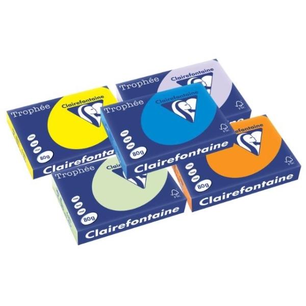 PAPEL COLOR SUAVE PAQ.500H. A4 80G.AMARILLO CANARIO CLAIREFONTAINE