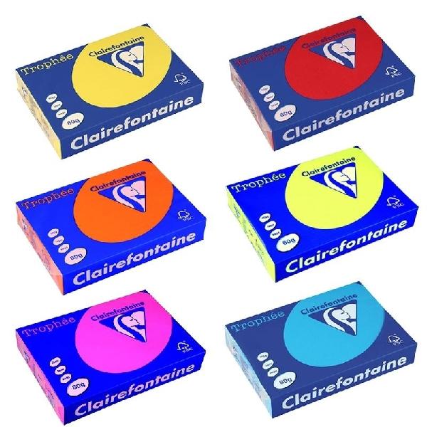 PAPEL COLOR INTENSO PAQ.500H. A4 80G.TURQUESA CLAIREFONTAINE