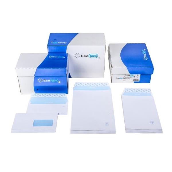 SOBRES ECOSAM DIN DL 110x220 OFFSET BLANCO 105G FSC TIRA SILICONA 500