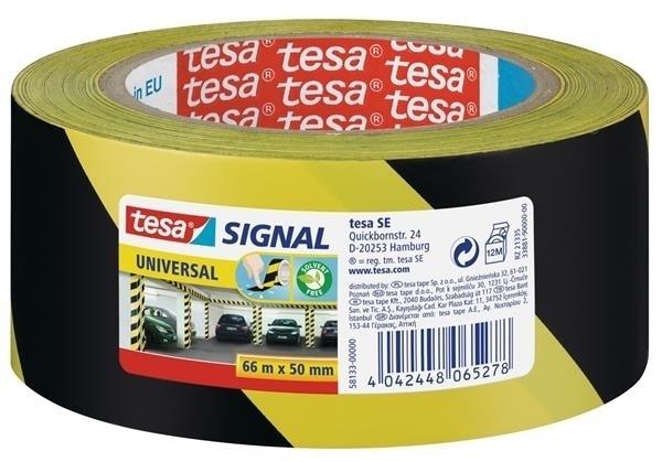 CINTA DE SEÑALIZACION TEMPORAL PP ADHESIVA NEGRO/AMARILLA TESA