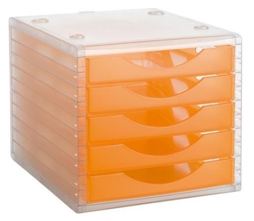 MODULO 5 CAJONES NARANJA TRANSLUCIDO ARCHIVO 2000