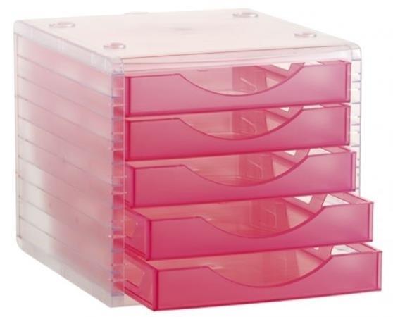 MODULO 5 CAJONES FUCSIA TRANSLUCIDO ARCHIVO 2000