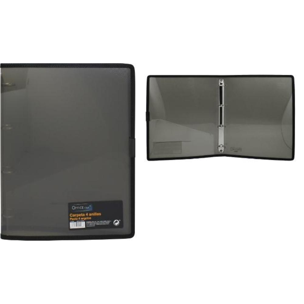 CARPETA DE 4 ANILLAS DE 25 MM OFFICE CLUB FRAME NEGRO POESSA