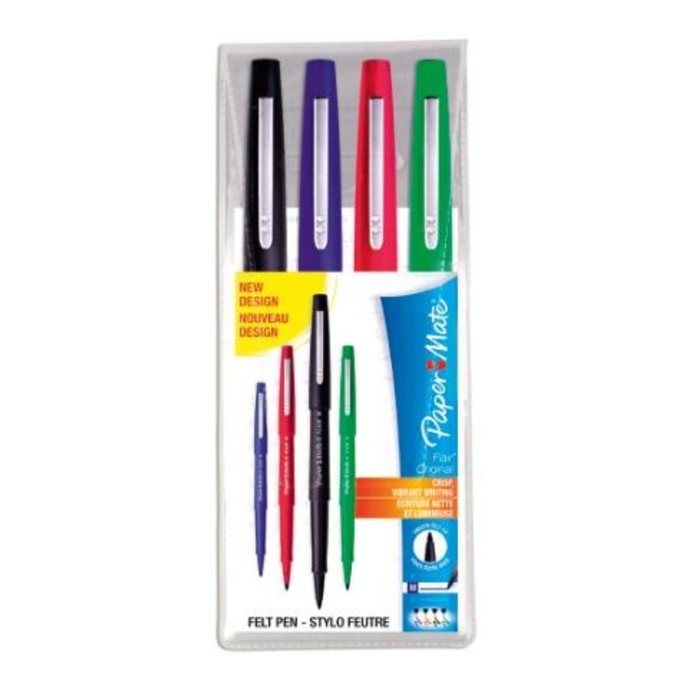 ROTULADOR NYLON FLAIR ORIGINAL BLISTER 4 ROT.CLASICOS SURT. P.MATE