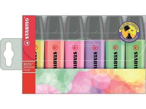 ROTULADORES FLUORESCENTE STABILO BOSS PASTEL ESTUCHE 6UDS SURTIDOS