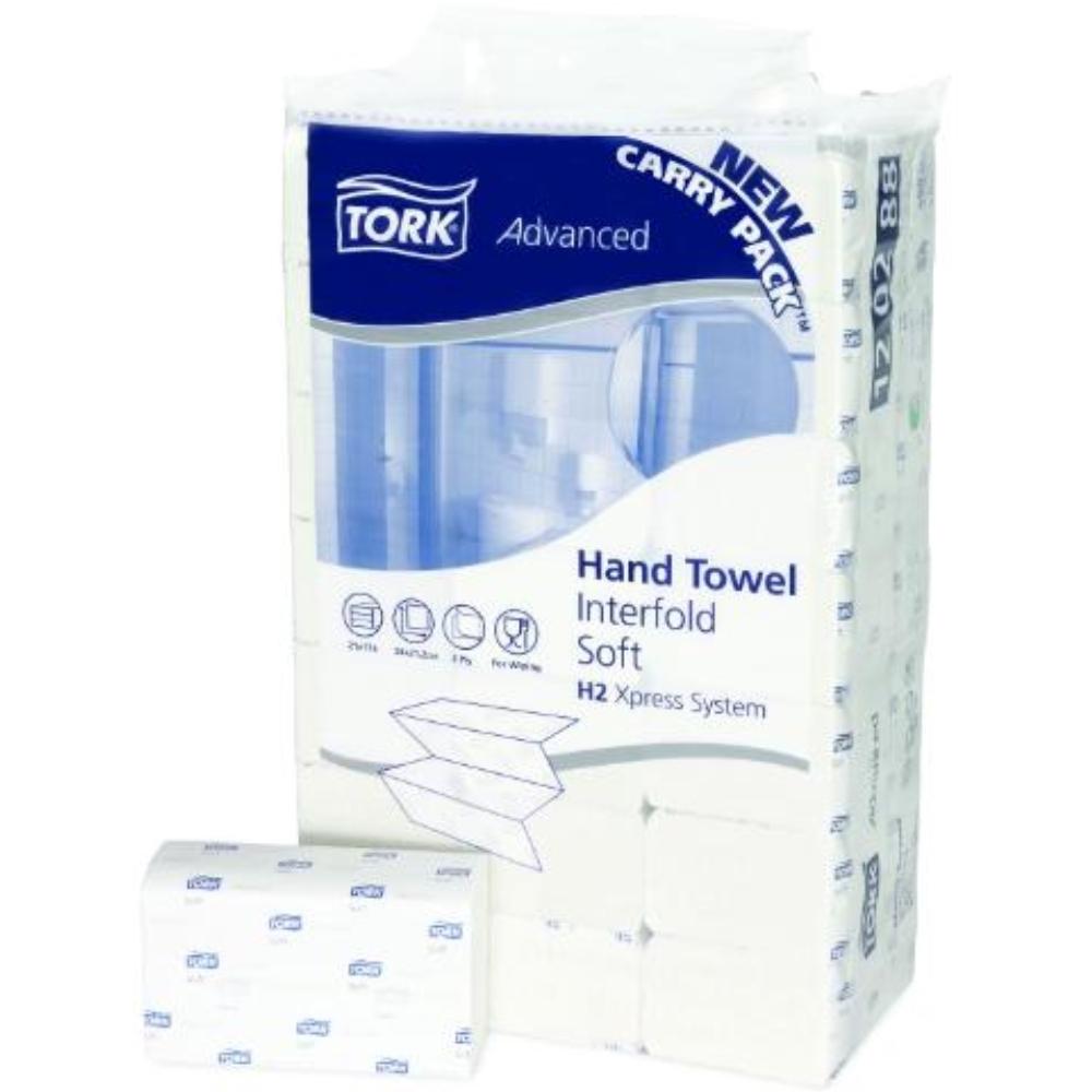 TOALLAS DE PAPEL ENGARZADA 2 CAPAS 21X33 CM PQ 136 UDS PARA DISPENSADOR H2 TORK