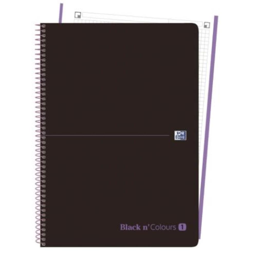 CUADERNO MICROPERFORADO EBOOK 1 MICROP A4+ 80H C/5 T.PLASTICO NG BLACK'N COLORS MALVA OXFORD