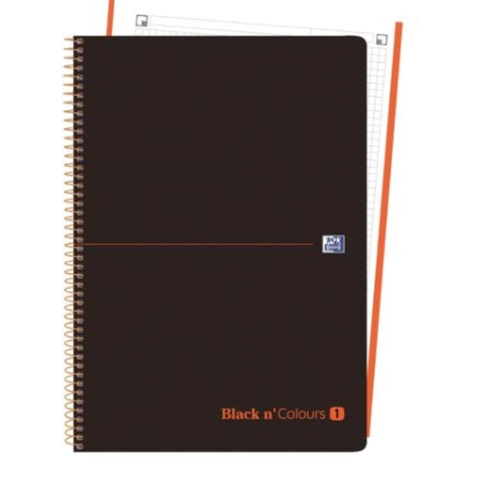 CUADERNO MICROPERFORADO EBOOK 1 MICROP A4+ 80H C/5 T.PLASTICO NG BLACK'N COLORS NARANJA OXFORD