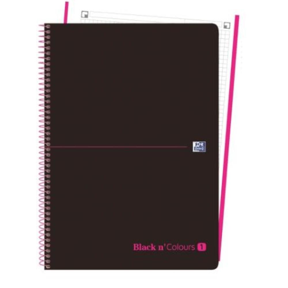 CUADERNO MICROPERFORADO EBOOK 1 MICROP A4+ 80H C/5 T.PLASTICO NG BLACK'N COLORS ROSA OXFORD