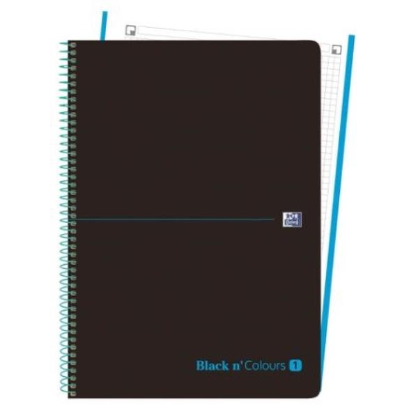 CUADERNO MICROPERFORADO EBOOK 1 MICROP A4+ 80H C/5 T.PLASTICO NG BLACK'N COLORS TURQUESA OXFORD
