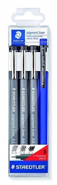 ROTULADORES CALIBRADOS PIGMENT LINER ESTUCHE 3(02/04/08)+PORTAMINAS DE REGALO STAEDTLER