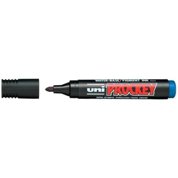 MARCADOR TINTA BASE AL AGUA UNI PROCKEY AZUL UNIBALL