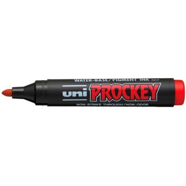 MARCADOR TINTA BASE AL AGUA UNI PROCKEY ROJO UNIBALL