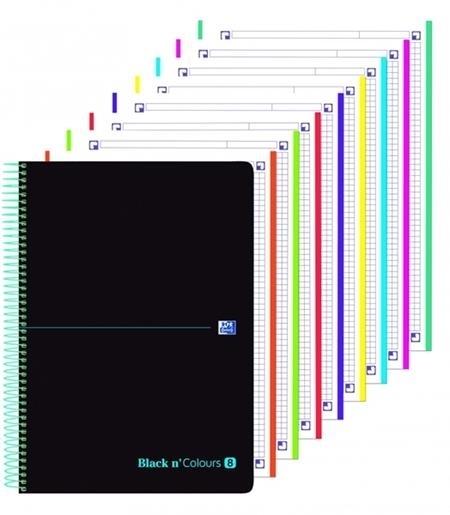 CUADERNO MICROPERFORADO EBOOK 8 A4+ 160H C/5 T.PLASTICO NG BLACK'N COLORS TURQUESA OXFORD