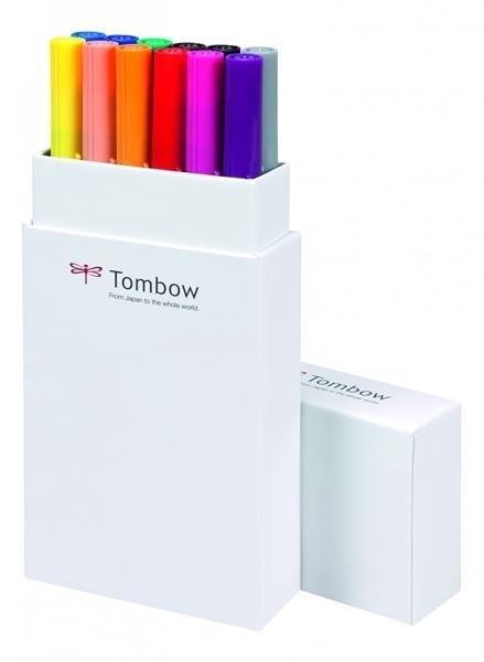 ROTULADORES DUAL BRUSH ESTUCHE 12 UDS DOBLE PUNTA PINCEL COL.PRIMARIOS TOMBOW