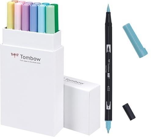 ROTULADORES DUAL BRUSH ESTUCHE 12 UDS DOBLE PUNTA PINCEL COL.PASTEL TOMBOW