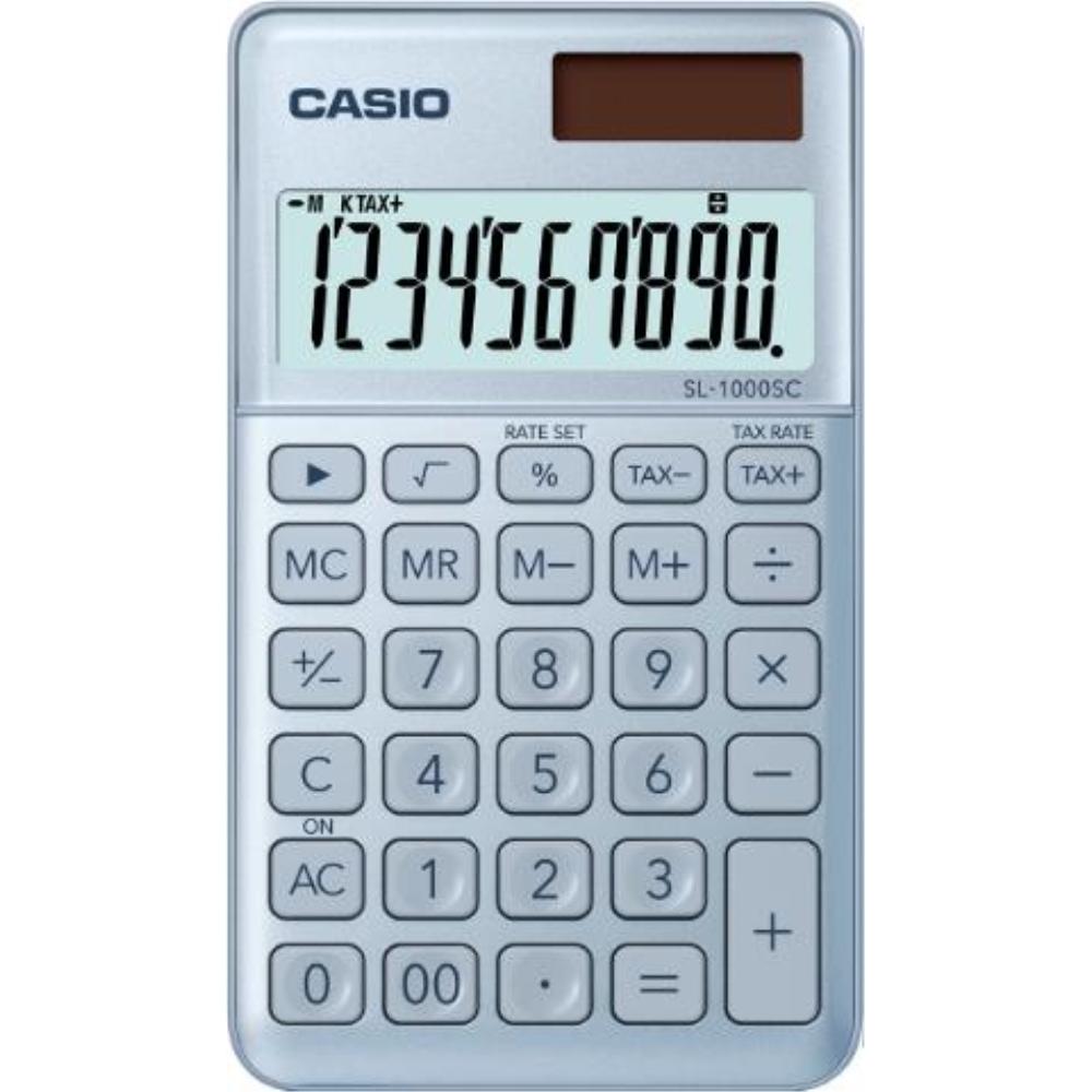 CALCULADORA BOLSILLO SL-1000SC 10 DIG AZUL CASIO
