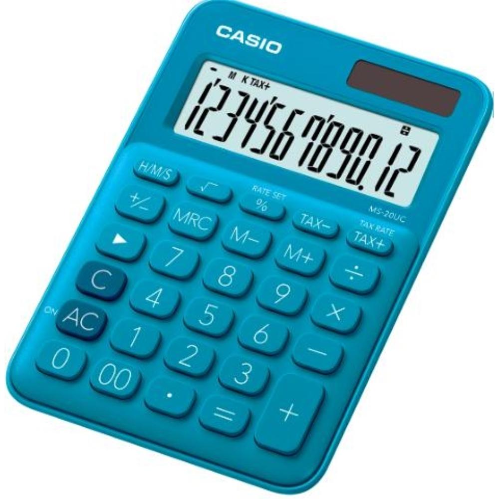 CALCULADORA SOBREMESA MS-20UC 12 DIG AZUL CASIO