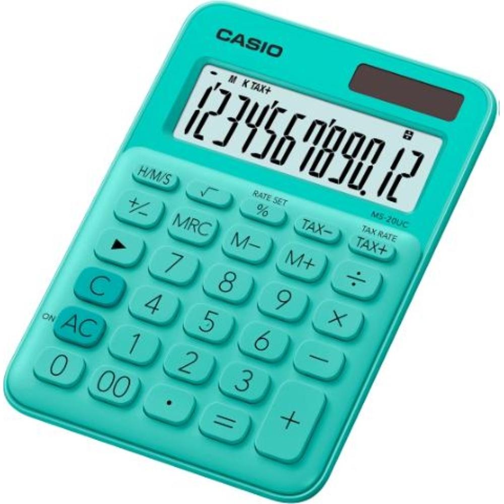 CALCULADORA SOBREMESA MS-20UC 12 DIG VERDE CASIO