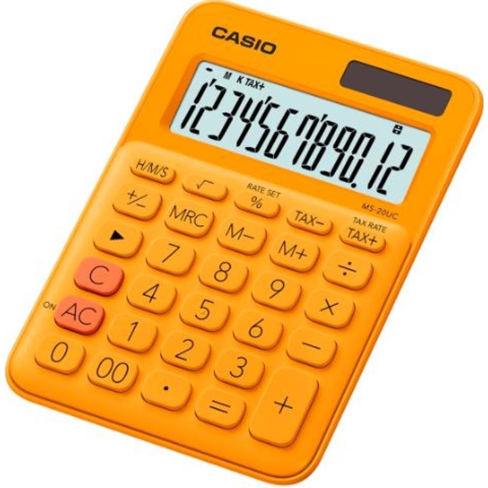 CALCULADORA SOBREMESA MS-20UC 12 DIG NARANJA CASIO