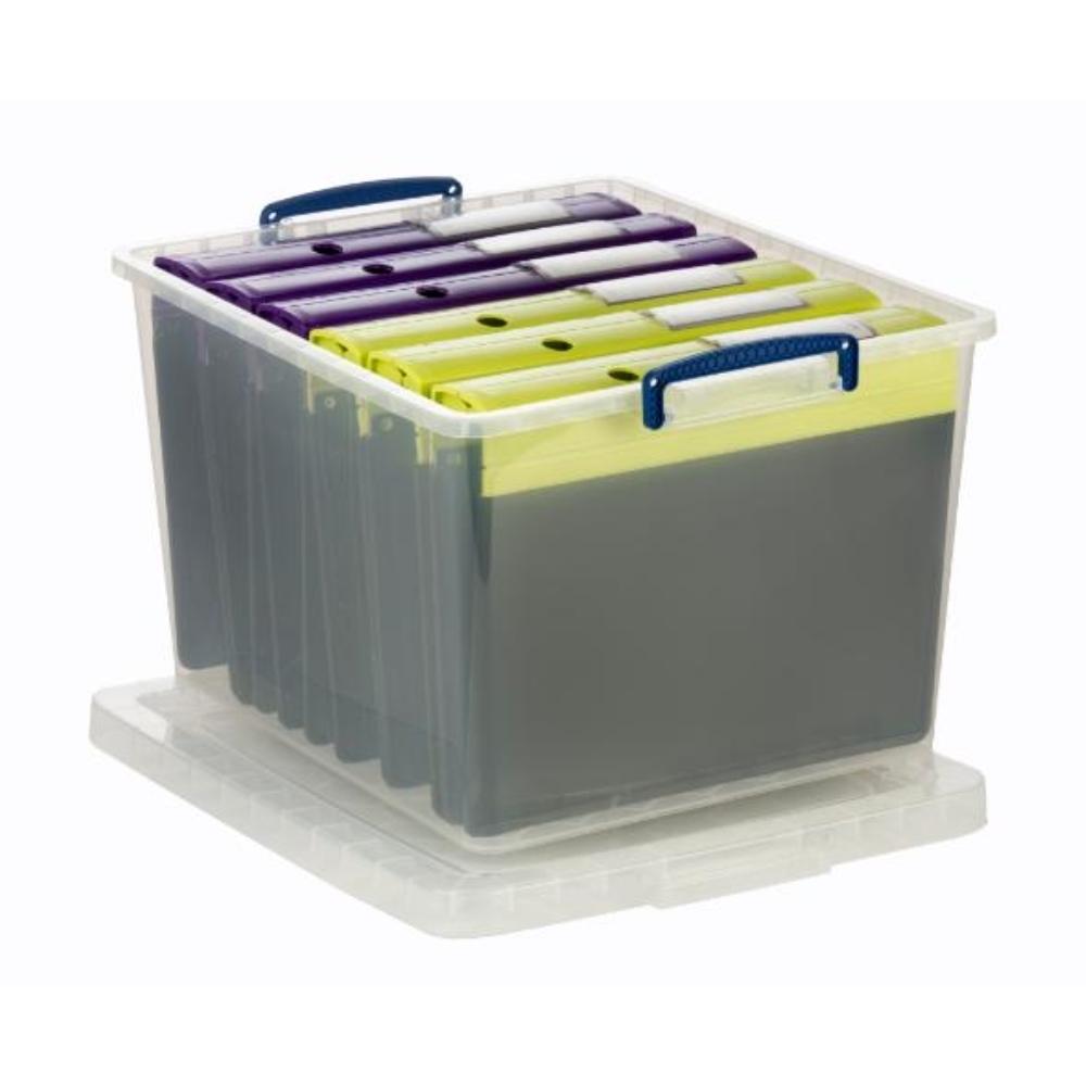 CAJA ALMACENAJE PLASTICO LOW-COST 33,5L TAPA 465X383X285 ARCHIVO 2000