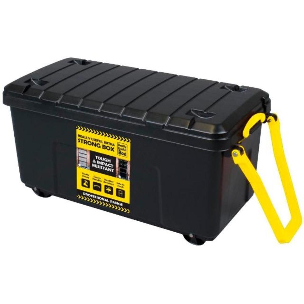 CAJA ALMACENAJE INDUSTRIAL TAPA-RUEDAS-ASA 160L 1000X480X480MM NEGRO ARCHIVO 2000