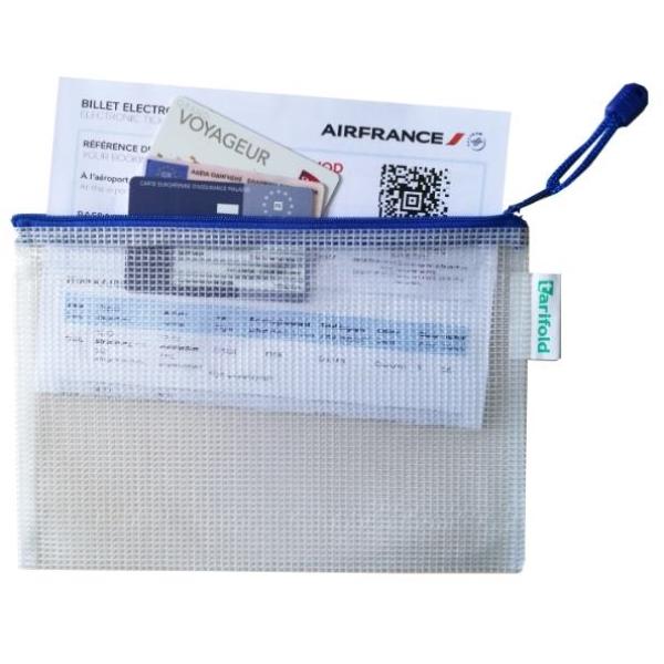 BOLSA PVC CREMALLERA AZUL A5 APAISADO - PACK 8 UDS