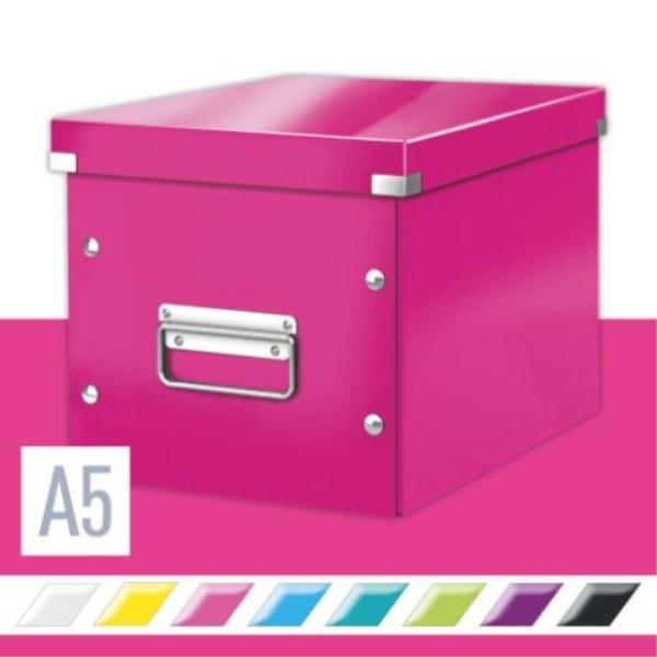 CAJA MONTABLE CLICK&STORE MEDIANA FORMA CUBO FUCSIA LEITZ