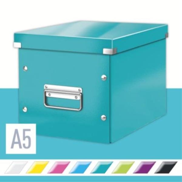 CAJA MONTABLE CLICK&STORE MEDIANA FORMA CUBO TURQUESA LEITZ