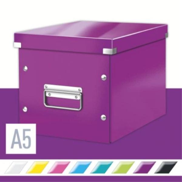 CAJA MONTABLE CLICK&STORE MEDIANA FORMA CUBO PÚRPURA LEITZ