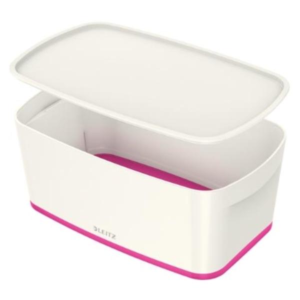 CAJA LEITZ MYBOX  PEQUEÑA CON TAPA 5L FUCSIA