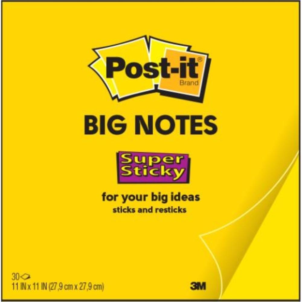 NOTAS ADHESIVAS POST-IT  SUPERSTICKY BIG NOTES 30HJ 27,9X27,9CM (7100135782)