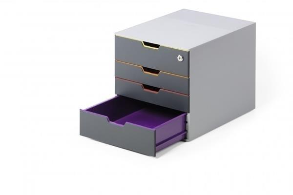MODULO 4 CAJONES APILABLES 292X280X356MM VARICOLOR  DURABLE