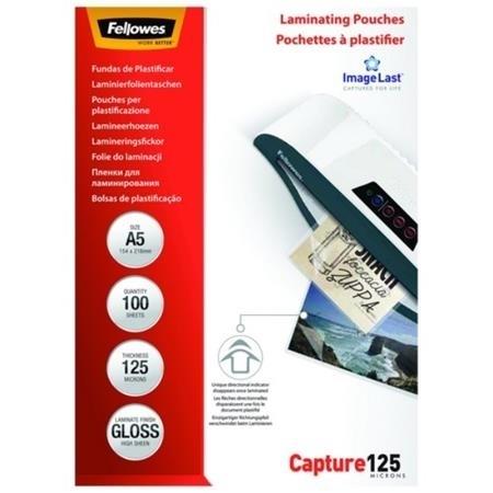 FUNDAS PLASTIFICAR 125 MICRAS BRILLO A5  (CJ.100) FELLOWES