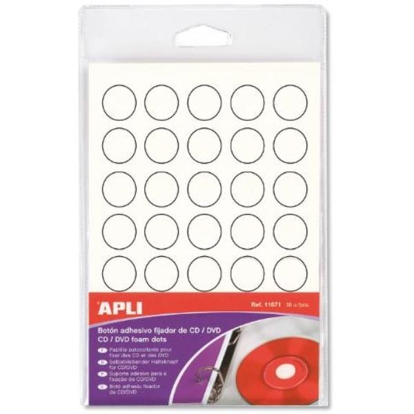 BOTÓN ADHESIVO FIJADOR BLANCO 35 UD. APLI