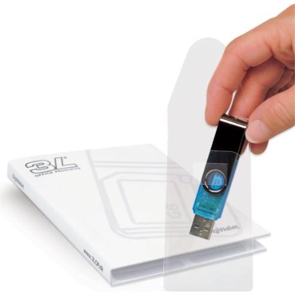 BOLSILLO ADHESIVO TARJETAS USB 52,5X90 BOLSA 10 UDS 3L TARIFOLD